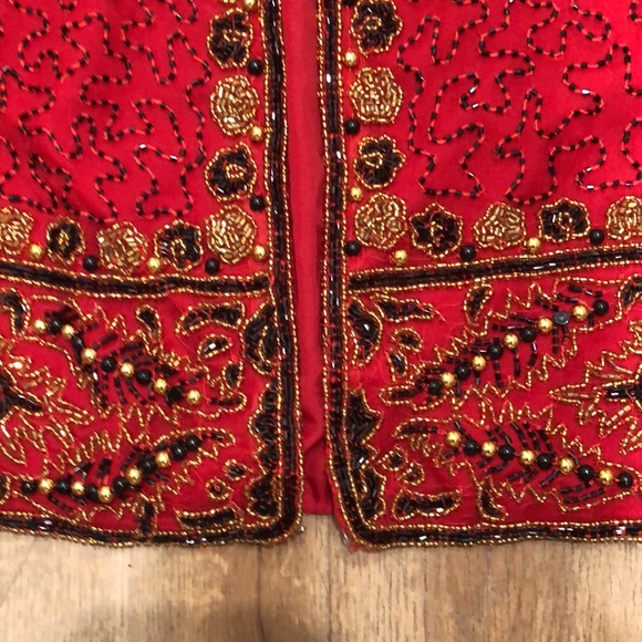 Vintage Lawrence Kazer Beaded Silk Crop Jacket - Picture 12 of 16